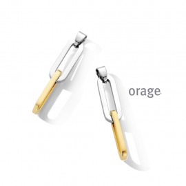 [AS009] Boucles d'oreilles pendantes en acier bicolor (AS009)