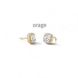 [AT008] Boucles d'oreilles plaqué or jaune et zircone (AT008)