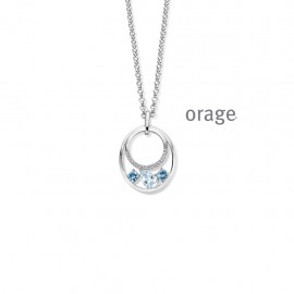 [AW010] Collier Topaze Bleu en argent rhodié 925/1000 (AW010) [K/3540/45-A]