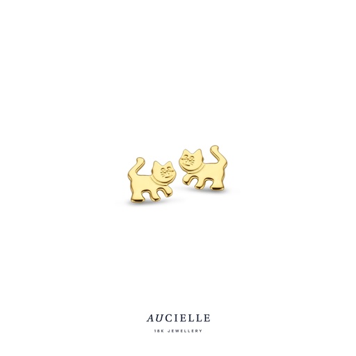 [AE0093B] Boucles d'oreilles Or Jaune 18K chat