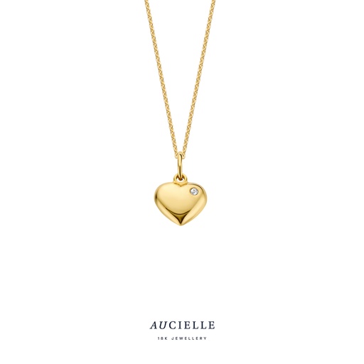 [AH0036C] Pendentif coeur Or Jaune 18K Oxyde de zirconium