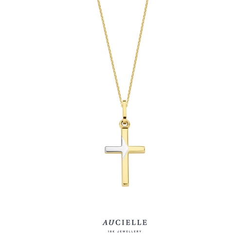 [AH0078L] Pendentif Or bicolore croix 