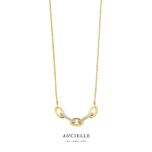 [AK0004C] Collier Or Jaune 18K 45cm Oxyde de zirconium