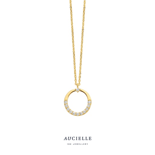 [AK0012C] Collier rond Or Jaune 18K Oxyde de zirconium 45cm