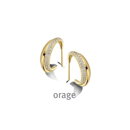 [BA092] Boucles d'oreilles plaqué or jaune & Oxyde de zirconium (BA092)