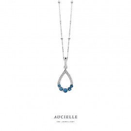 [AH0166X] Pendentif poire en Or Blanc 18K et Diamant de 0.030ct